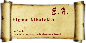 Eigner Nikoletta névjegykártya