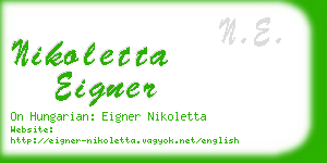 nikoletta eigner business card